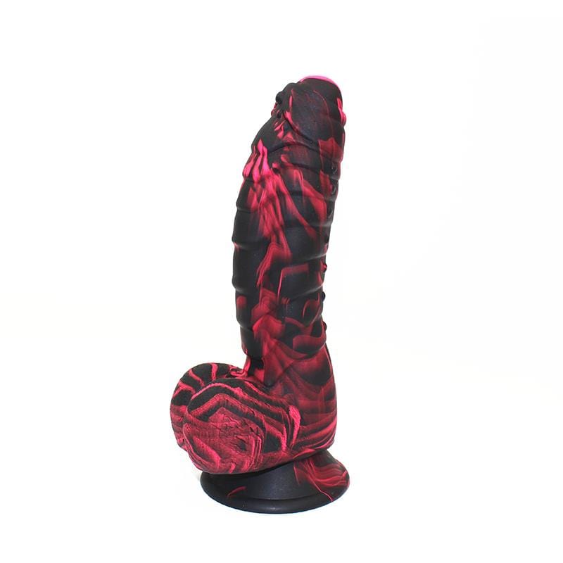 Strap On Dildo Silicone Dildo Red & Black - Spanksy