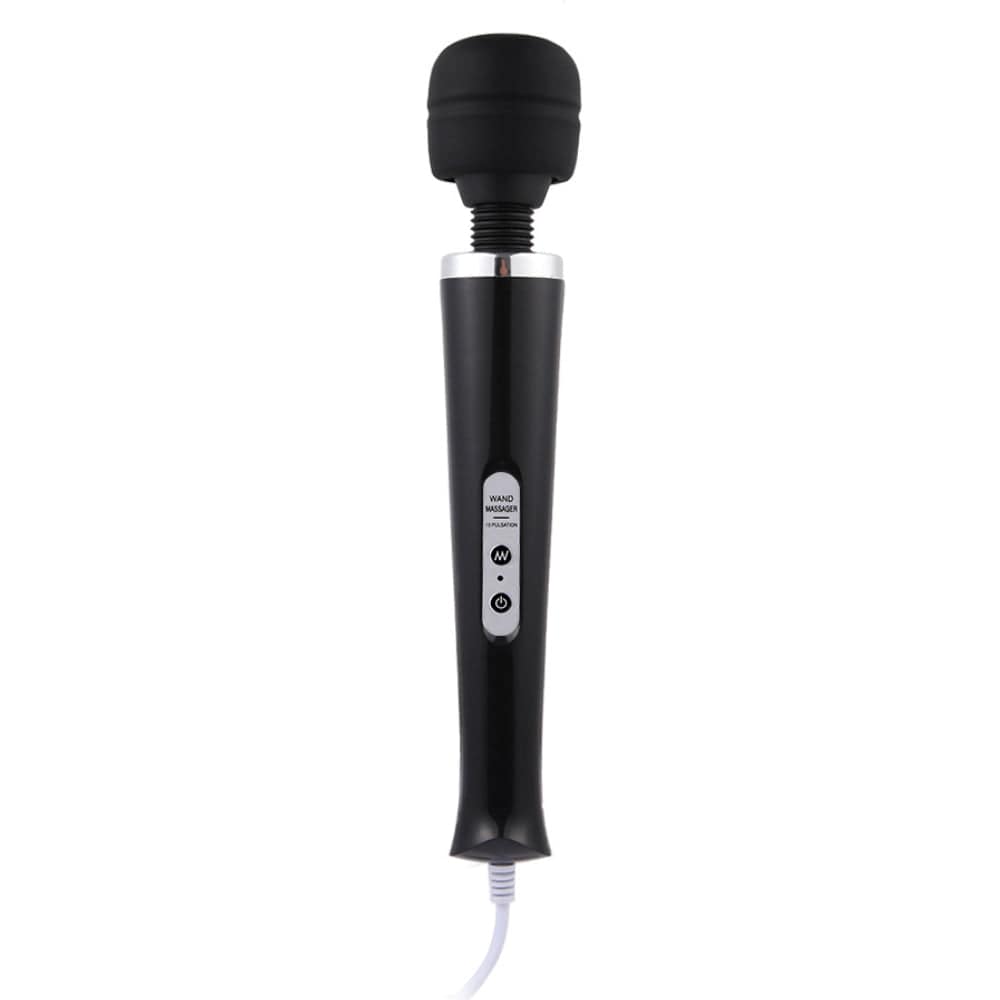 Spanksy Wand Vibrator Massager 10 Speed Black UK Mains Plug - Spanksy