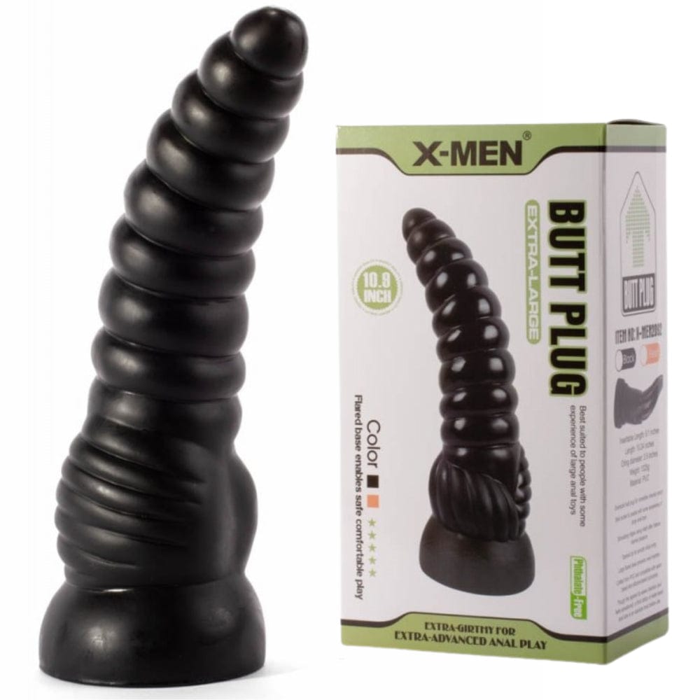 Fantasy Big Black Anal Butt Plug: 10.9 Inch Dildo - Spanksy Fantasy Big Black Anal Butt Plug: 10.9 Inch Dildo - Spanksy