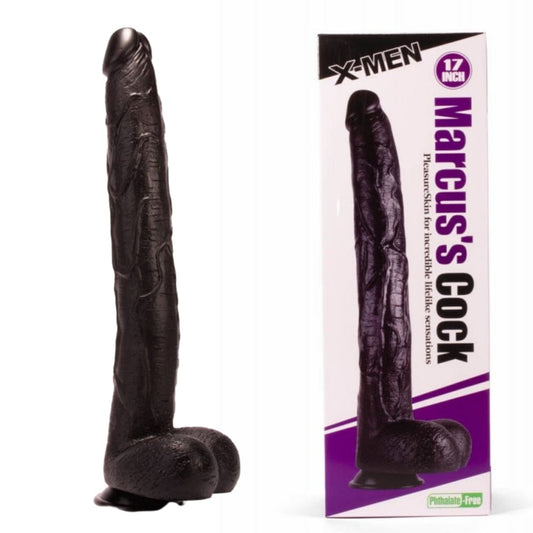 Marcus' Cock Huge Black Dildo Sex Toy 17 Inches Girthy Size - Spanksy