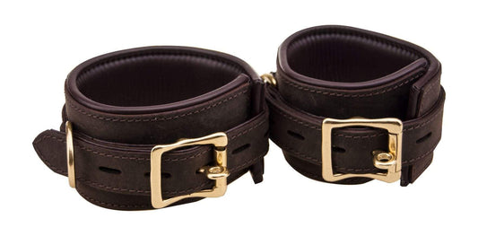 Bound Nubuck Erotic Leather Wrist Restraints - Spanksy