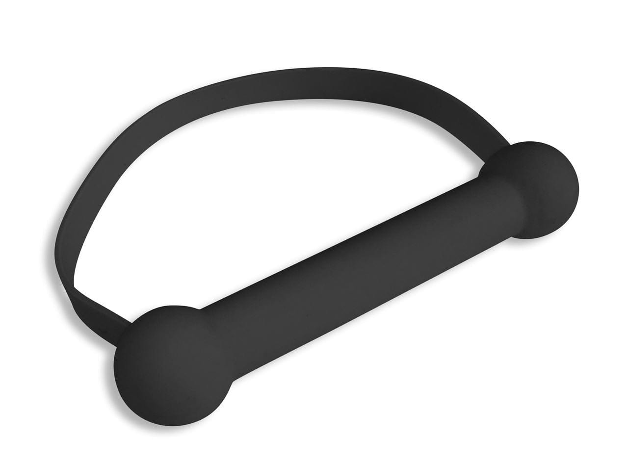 Quickie Gag Mouth Bit - Black (One Size) - Spanksy