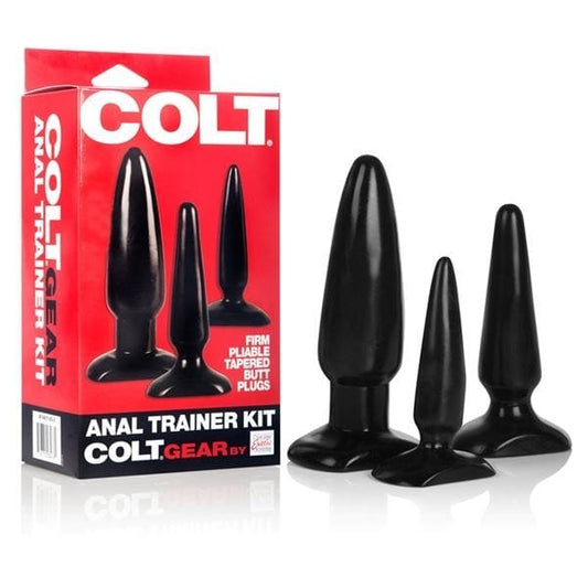 COLT Silicone Anal Trainer Butt Plug Kit Toy Black - Spanksy