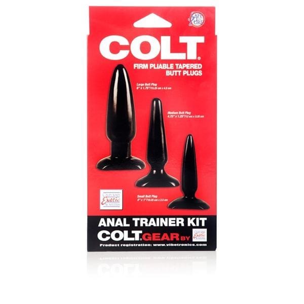 COLT Silicone Anal Trainer Butt Plug Kit Toy Black - Spanksy
