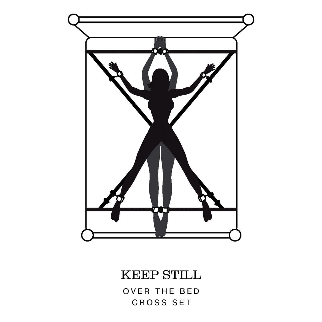 Fifty Shades of Grey Keep Still Over the Bed Cross Restraint in Silver - Spanksy