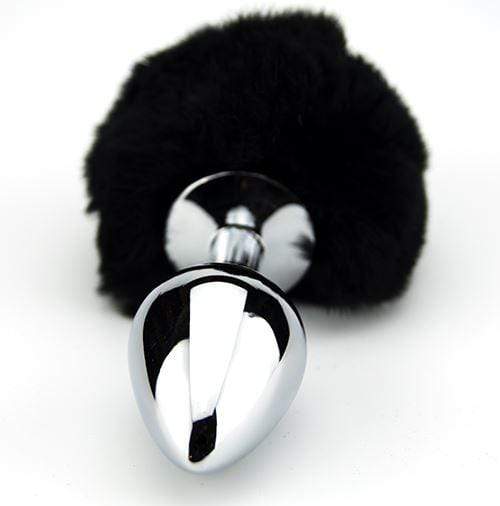 Furry Fantasy Kinky Black Bunny Tail Butt Plug - Spanksy