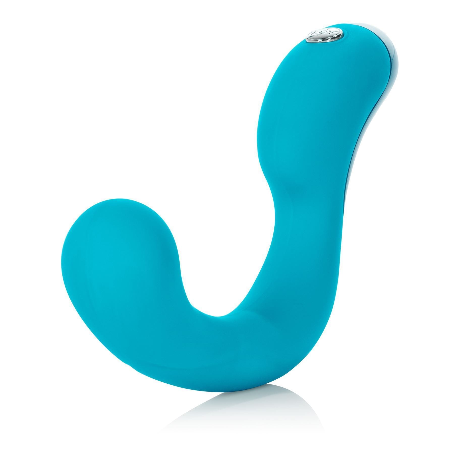 Key by Jopen Skye Rechargeable Ergonomic 'G' Wand G Spot Silicone Vibrator Massager Blue - Spanksy