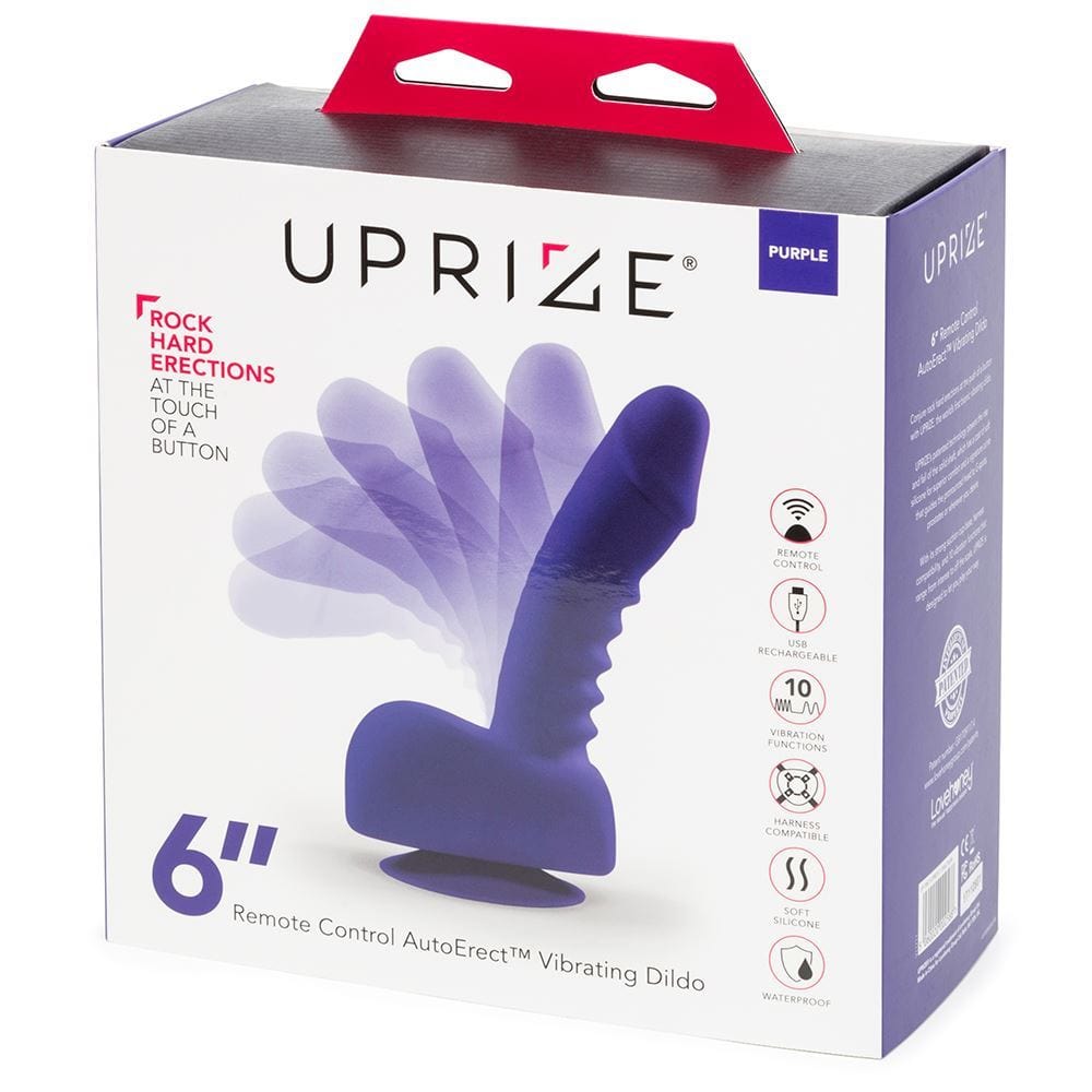 Uprize Remote Control Rising 6 Inch Vibrating Realistic Dildo in Purple - Spanksy