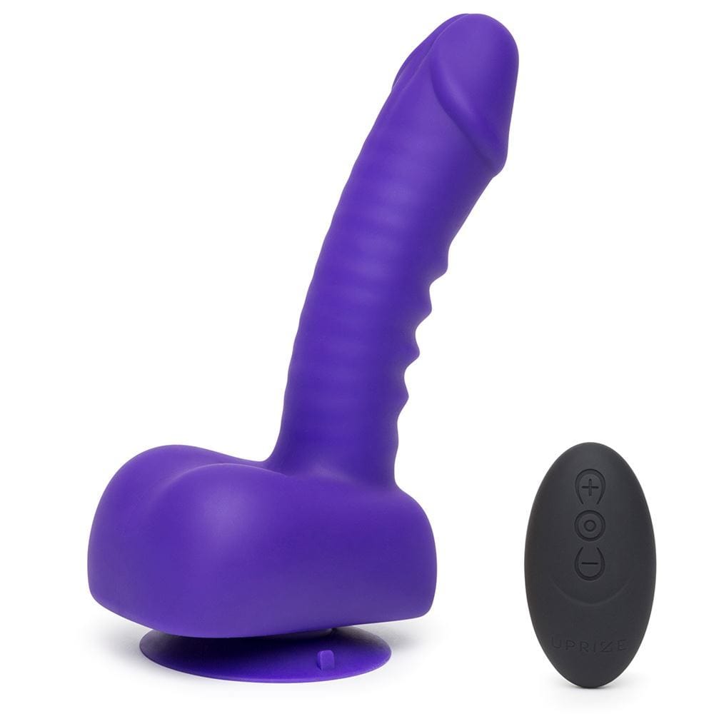 Uprize Remote Control Rising 6 Inch Vibrating Realistic Dildo in Purple - Spanksy