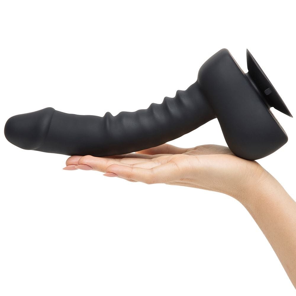 Uprize Remote Control Rising 8 Inch Vibrating Realistic Dildo in Black - Spanksy