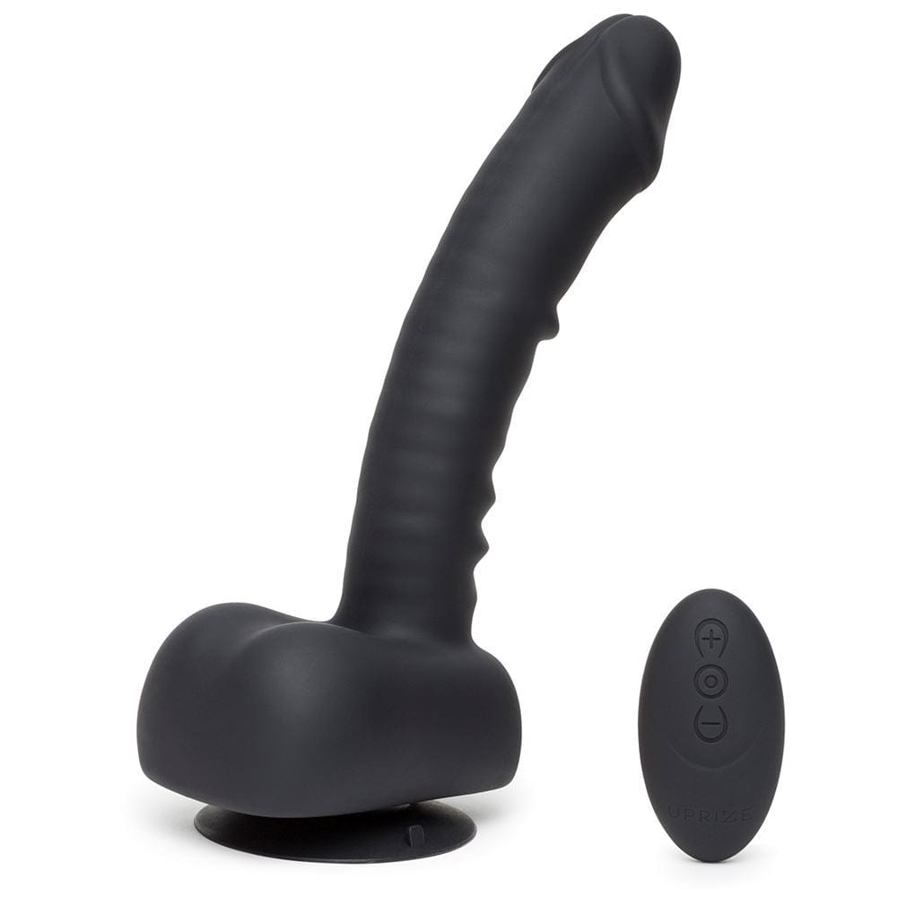 Uprize Remote Control Rising 8 Inch Vibrating Realistic Dildo in Black - Spanksy