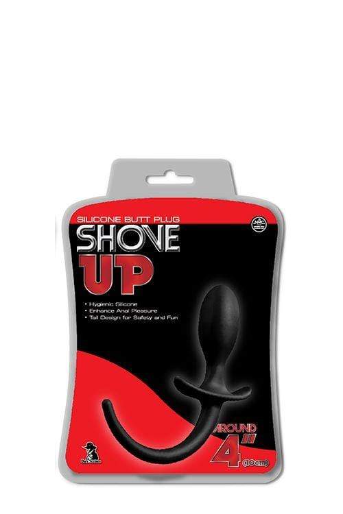 Shove Up 4" Anal Butt Plug With Tail in Black - Spanksy