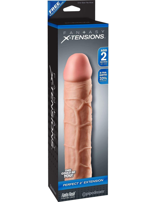 Penis Extender Enlarger 2 Inches Cock Sleeve Fantasy X-tensions Real Feel - Spanksy
