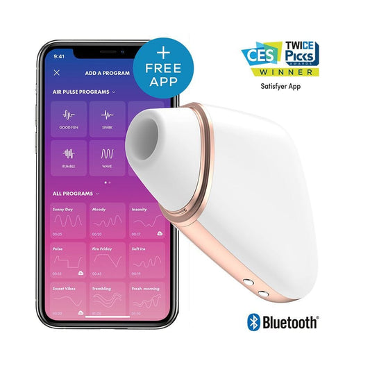 Satisfyer App Enabled Lover Triangle - White - Spanksy