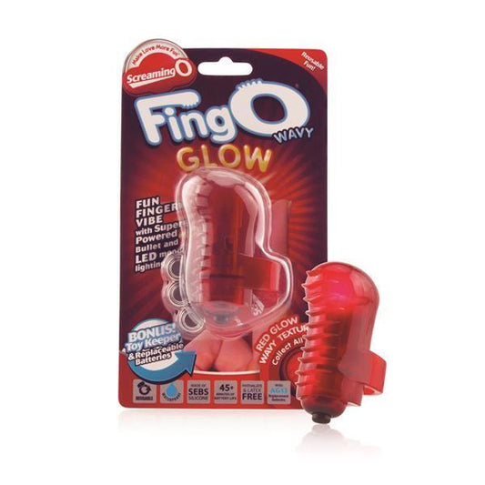 Screaming O FingO Finger Vibrator Massager Glow Wavy - Spanksy