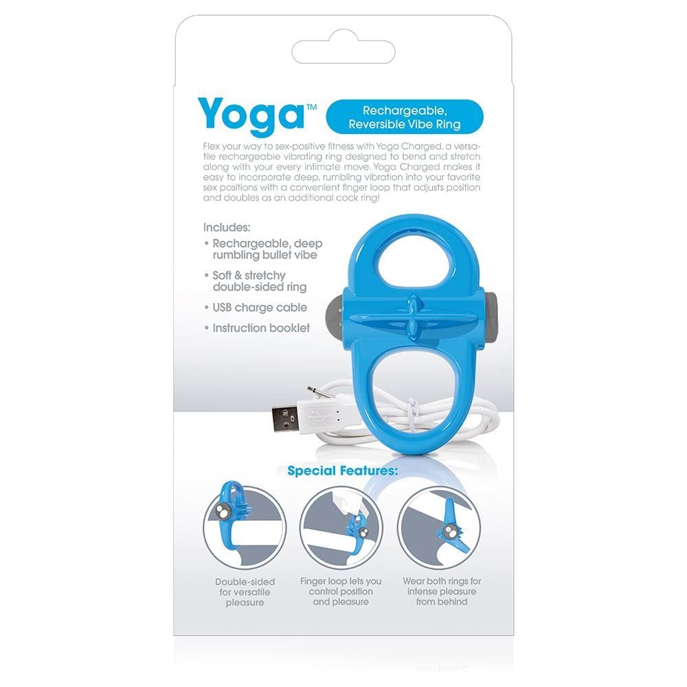 Screaming O Charged Yoga Vibrating Cock Ring - Blue - Spanksy