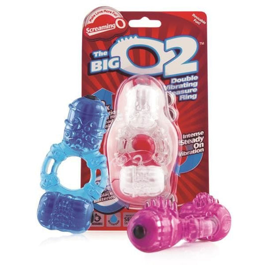 Screaming O The Big O2 Vibrating Cock Ring With Clitoral Stimulator In Blue - Spanksy