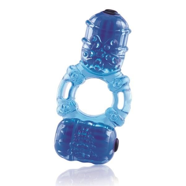 Screaming O The Big O2 Vibrating Cock Ring With Clitoral Stimulator In Blue - Spanksy