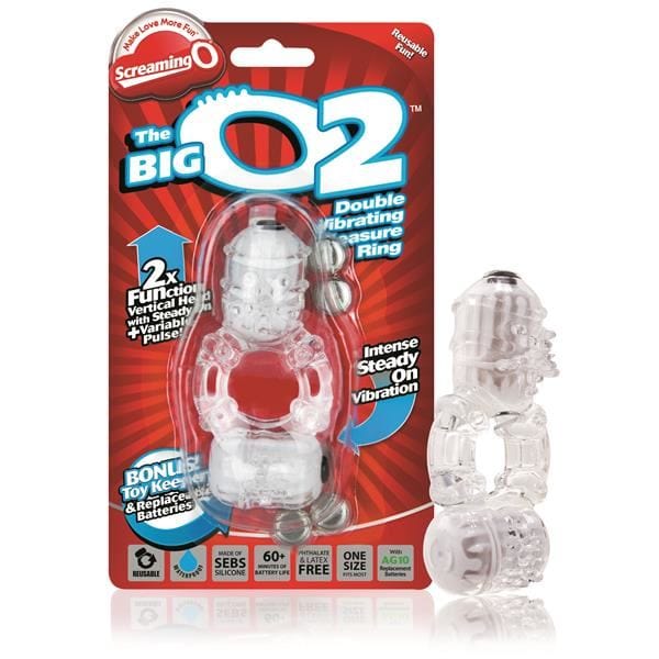 Screaming O The Big O2 Vibrating Cock Ring With Clitoral Stimulator In Clear - Spanksy
