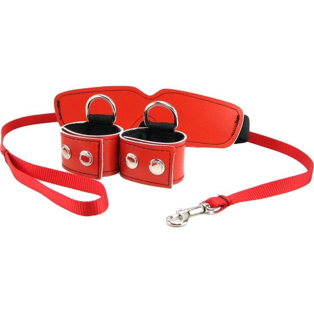 Sex and Mischief Wrist/Ankle Restraints Blindfold & Lead Leash Submission Kit - Spanksy