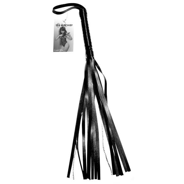 Sex and Mischief Crystal Faux Leather Bondage Whip - Spanksy Sex and Mischief Crystal Faux Leather Bondage Whip - Spanksy