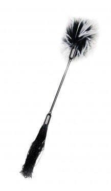 Sex and Mischief Two Sided Whip & Tickler For Bondage Play In Black & White - Spanksy