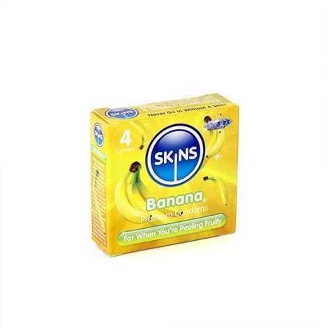Skins Condoms Banana 4 Pack - Spanksy