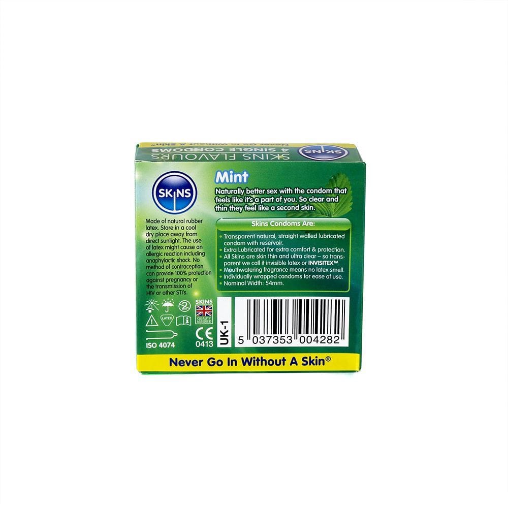 Skins Condoms Mint 4 Pack - Spanksy