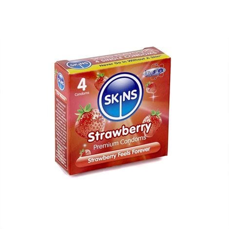 Skins Condoms Strawberry 4 Pack - Spanksy