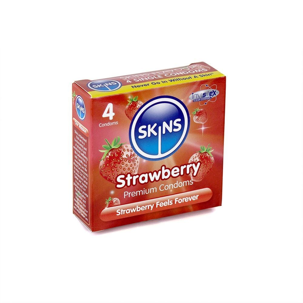 Skins Condoms Strawberry 4 Pack - Spanksy