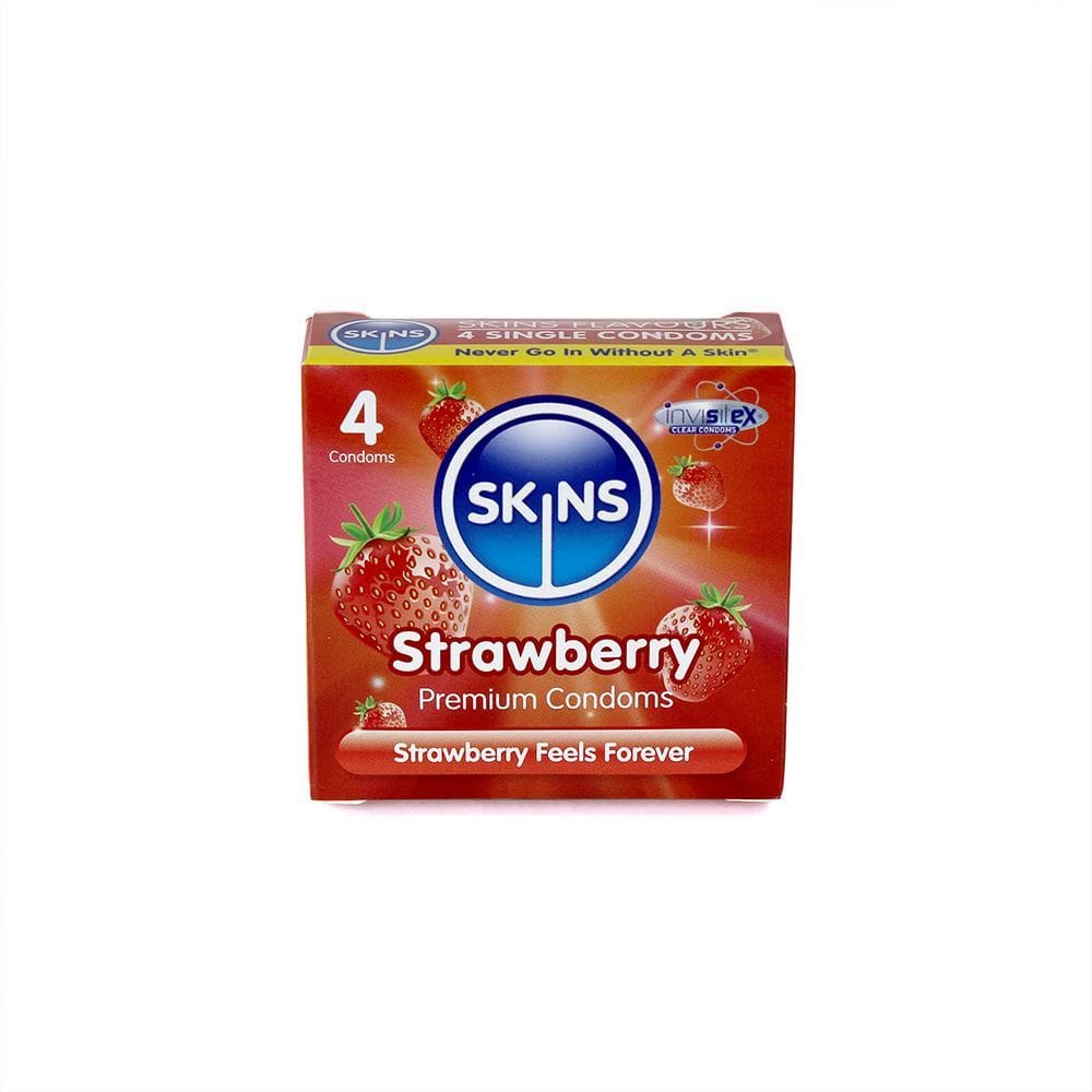 Skins Condoms Strawberry 4 Pack - Spanksy