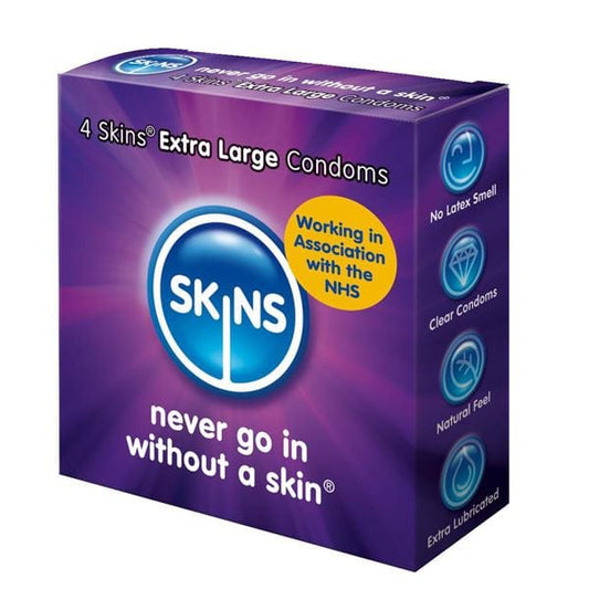 Skins Extra Large Condoms in Pack of 4 - Spanksy