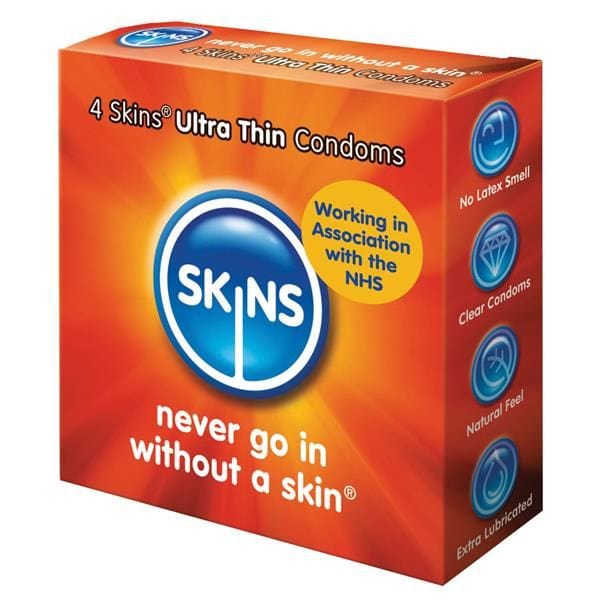 Skins Condoms UK Condoms Skins Ultra Thin Condoms in 4 Pack