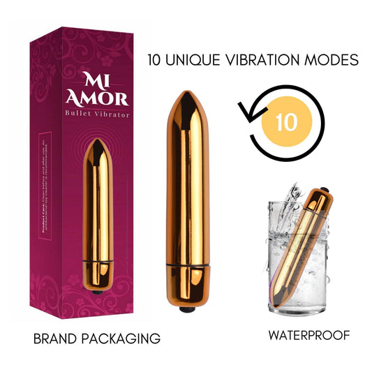 Bullet Vibrator Gold 10 Functions - Spanksy