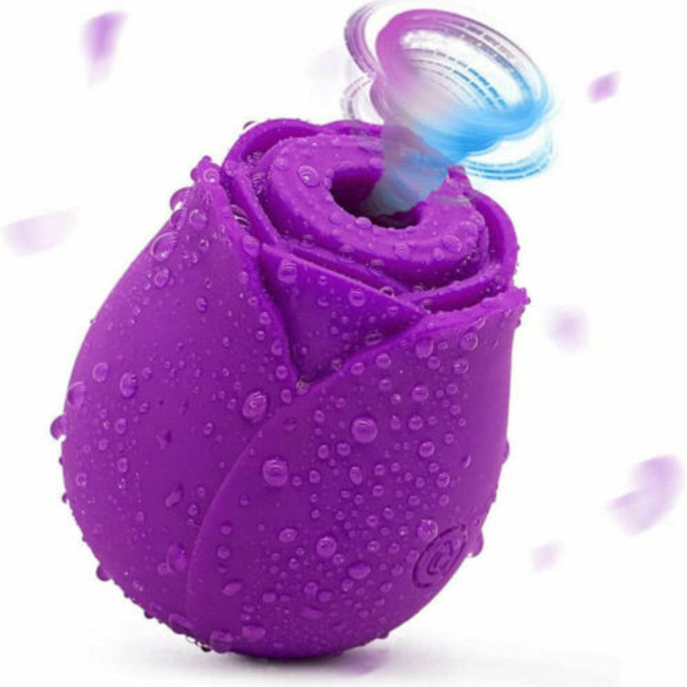 Rose Clit Suction Sucker Vibrator 10 Mode Sex Toy Purple Waterproof Rechargeable - Spanksy
