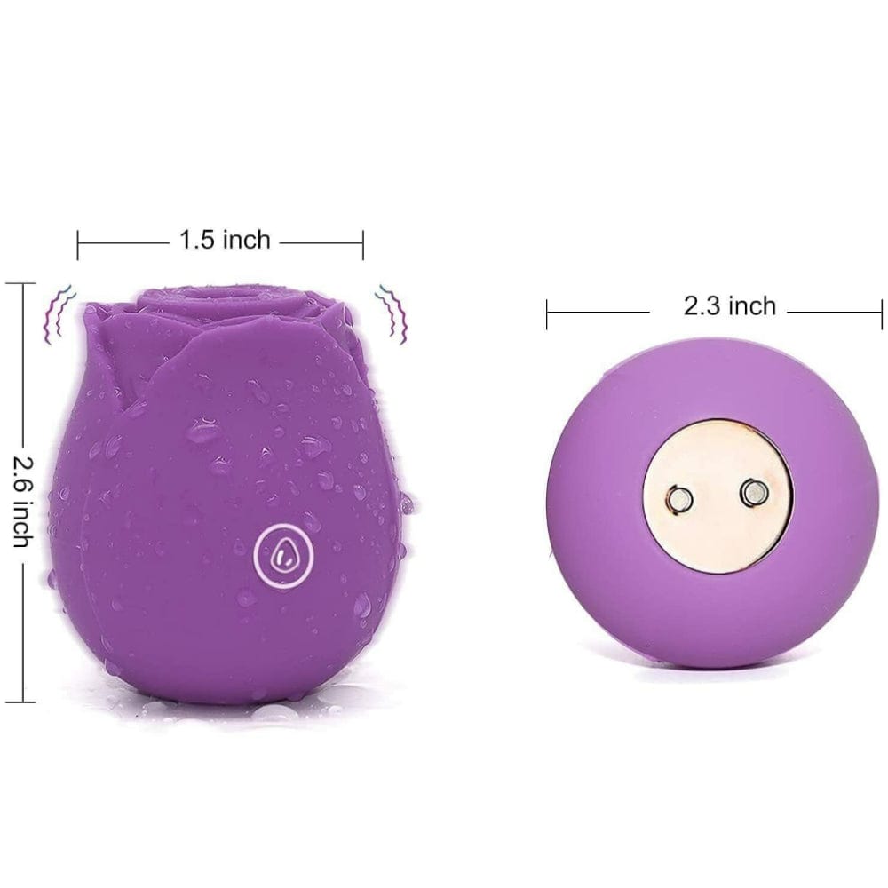 Rose Clit Suction Sucker Vibrator 10 Mode Sex Toy Purple Waterproof Rechargeable - Spanksy