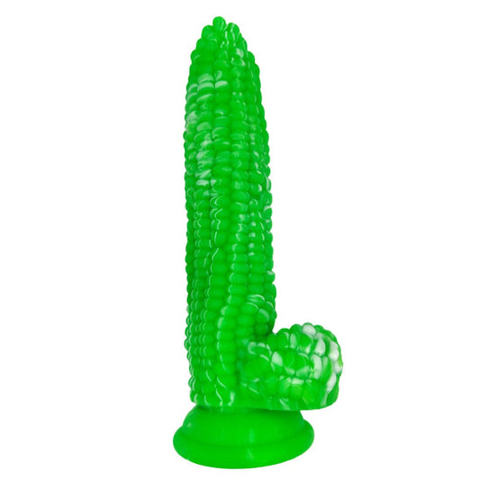 Fantasy Dildo Sex Toy Green Monster Corn 8" Inch Thick Penis Silicone - Spanksy