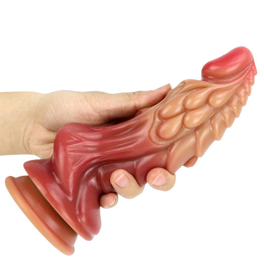 Flesh Dragon Dildo Sex Toy Fantasy Premium Silicone 8 Inches - Spanksy