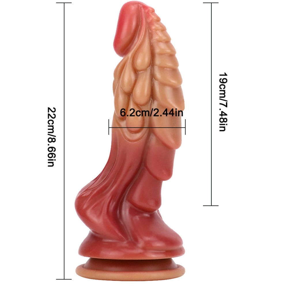 Flesh Dragon Dildo Sex Toy Fantasy Premium Silicone 8 Inches - Spanksy