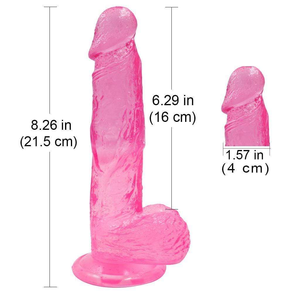 Jelly Lover 8" Suction Base Dildo Pink - Spanksy