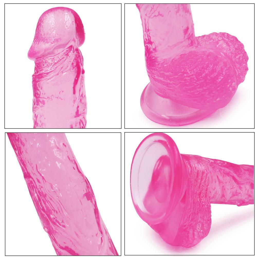 Jelly Lover 8" Suction Base Dildo Pink - Spanksy