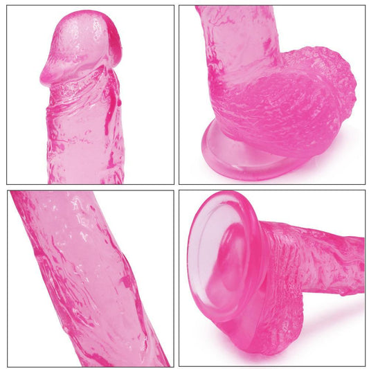 Jelly Lover 8" Suction Base Dildo Pink - Spanksy