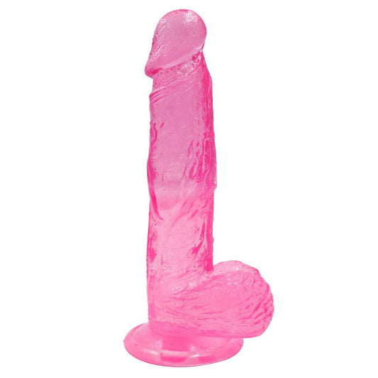 Jelly Lover 8" Suction Base Dildo Pink - Spanksy