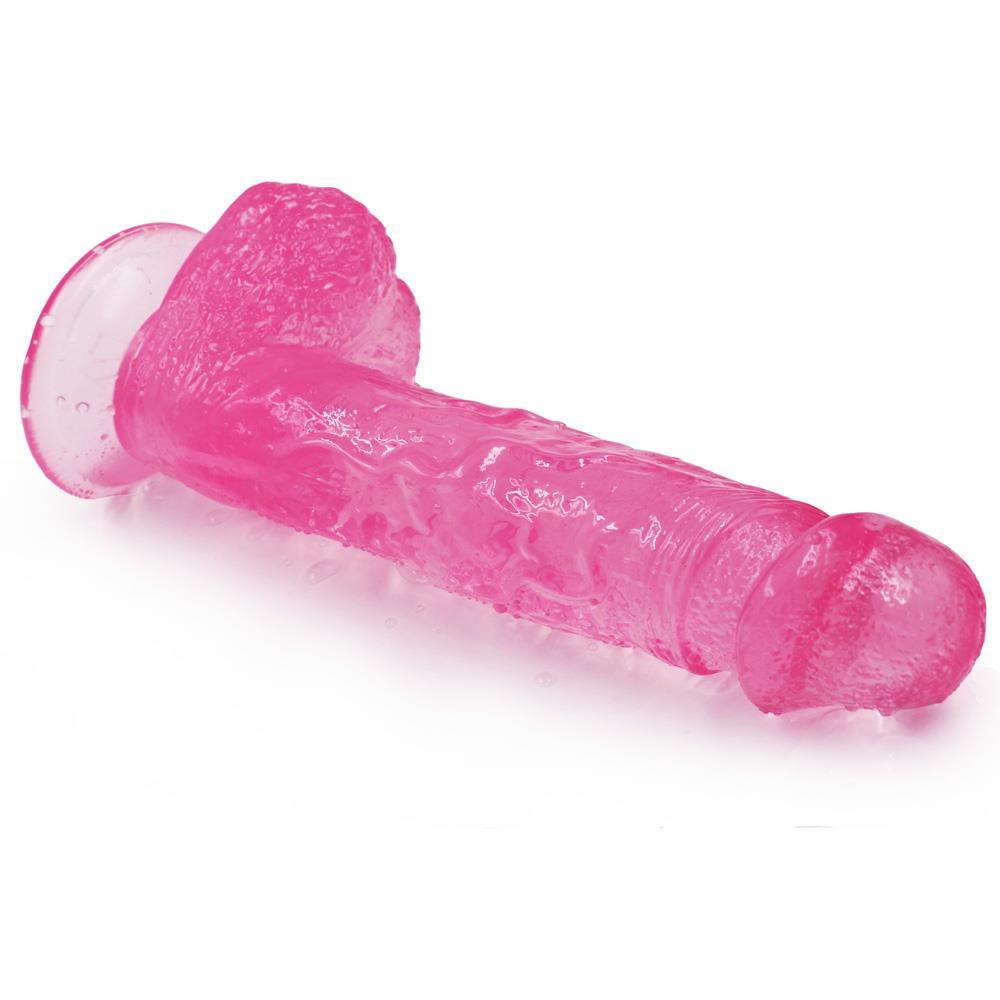 Jelly Lover 8" Suction Base Dildo Pink - Spanksy