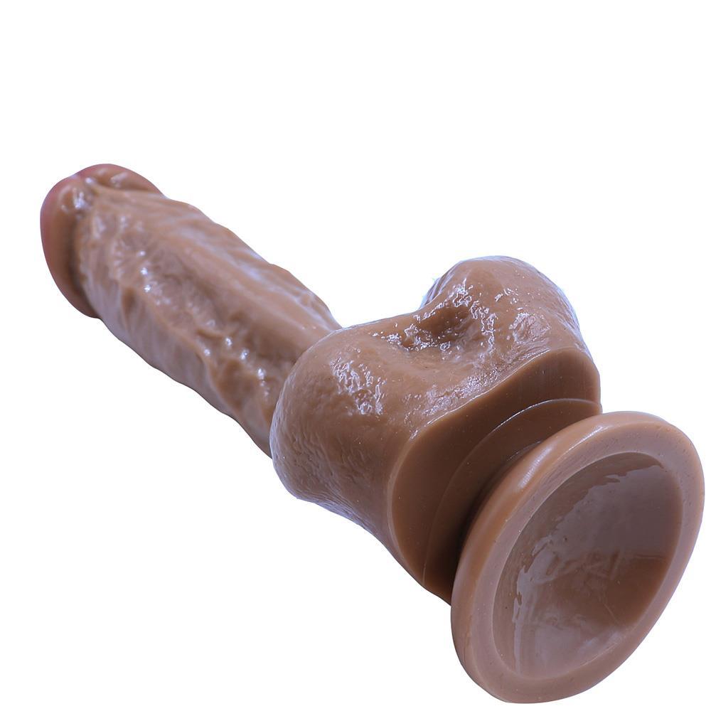Spanksy 9" Suction Base Dildo in Dark Brown - Spanksy
