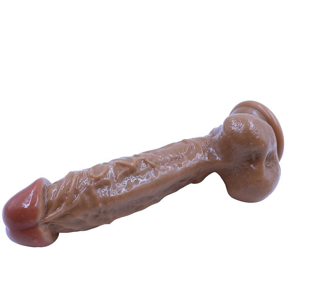 Spanksy 9" Suction Base Dildo in Dark Brown - Spanksy