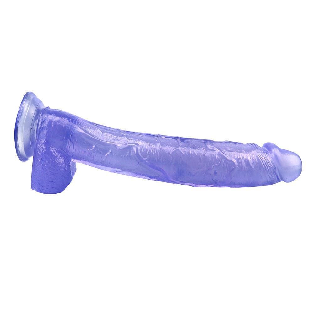 Spanksy Jelly Colours 12" Suction Base Dildo in Purple - Spanksy