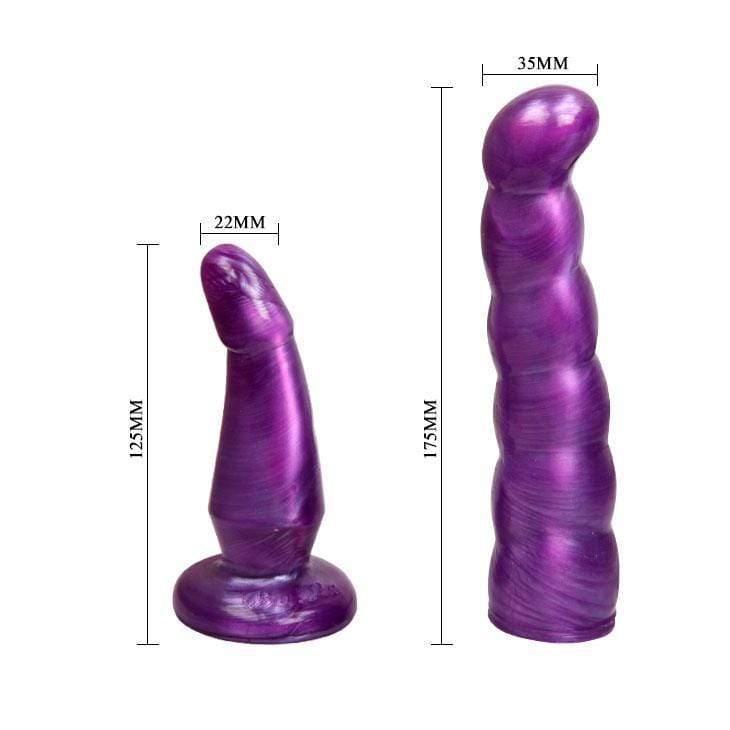Double Ended Strap On Dildo 7 Inch Sex Toy Purple - Spanksy