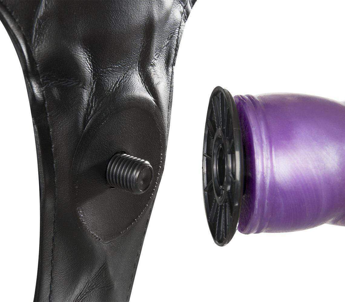 Double Ended Strap On Dildo 7 Inch Sex Toy Purple - Spanksy