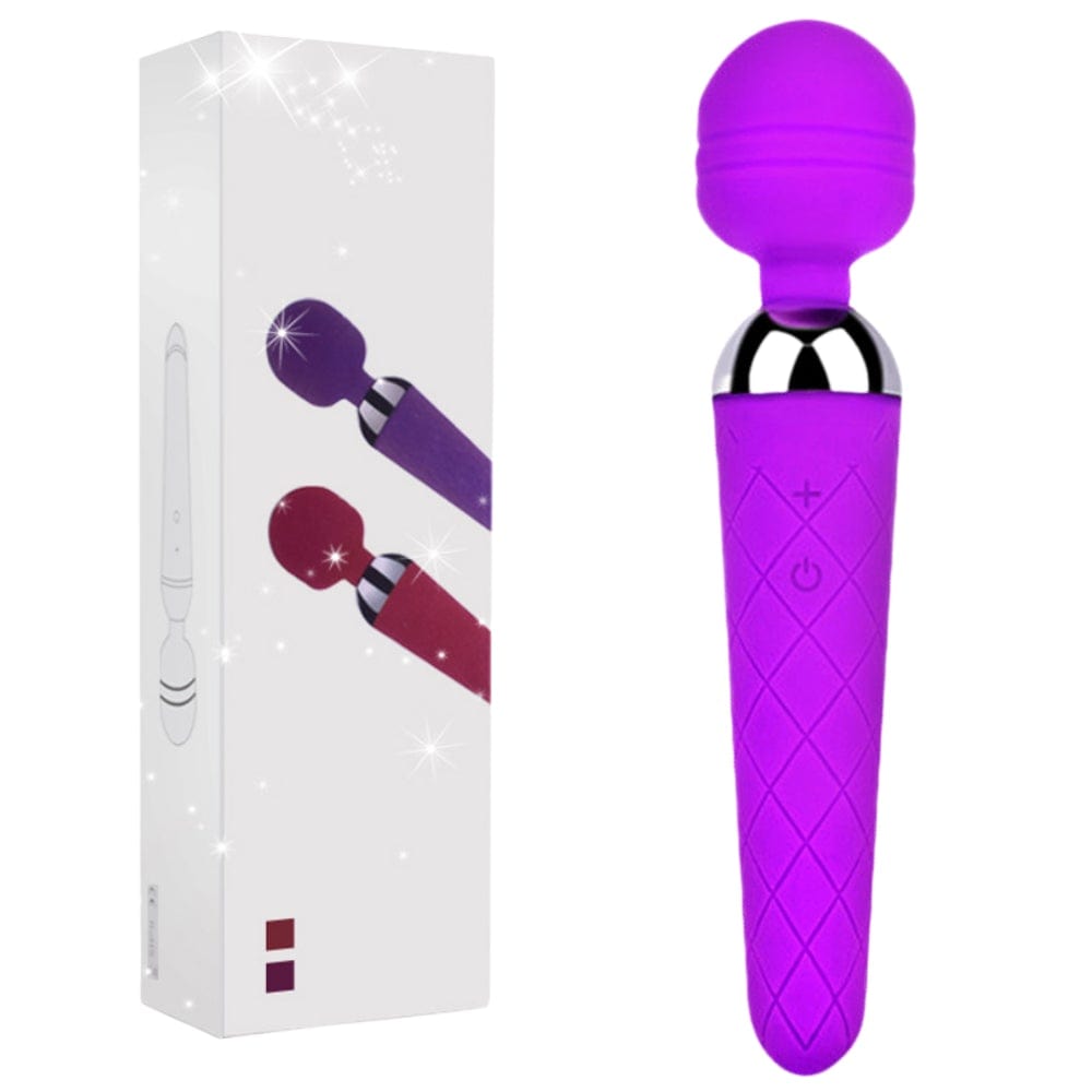 Rechargeable Purple Wand Vibrator for Intense Pleasure Experience - Spanksy Rechargeable Purple Wand Vibrator for Intense Pleasure Experience - Spanksy